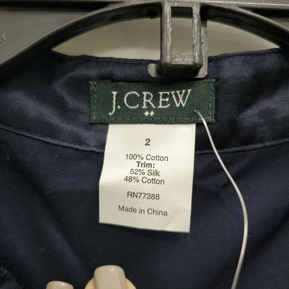 J. Crew Factory Women's Navy Scalloped Ruffle V-neck Sleeveless Top NWT Size S - Picture 3 of 6